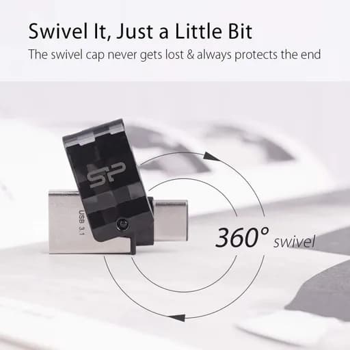 فلش مموری 128 گیگابایت سیلیکون پاور مدل Silicon Power Dual USB C31 Type-A + Type-C USB 3.2 با گارانتی 60 ماهه شرکتی — تصویر ۶