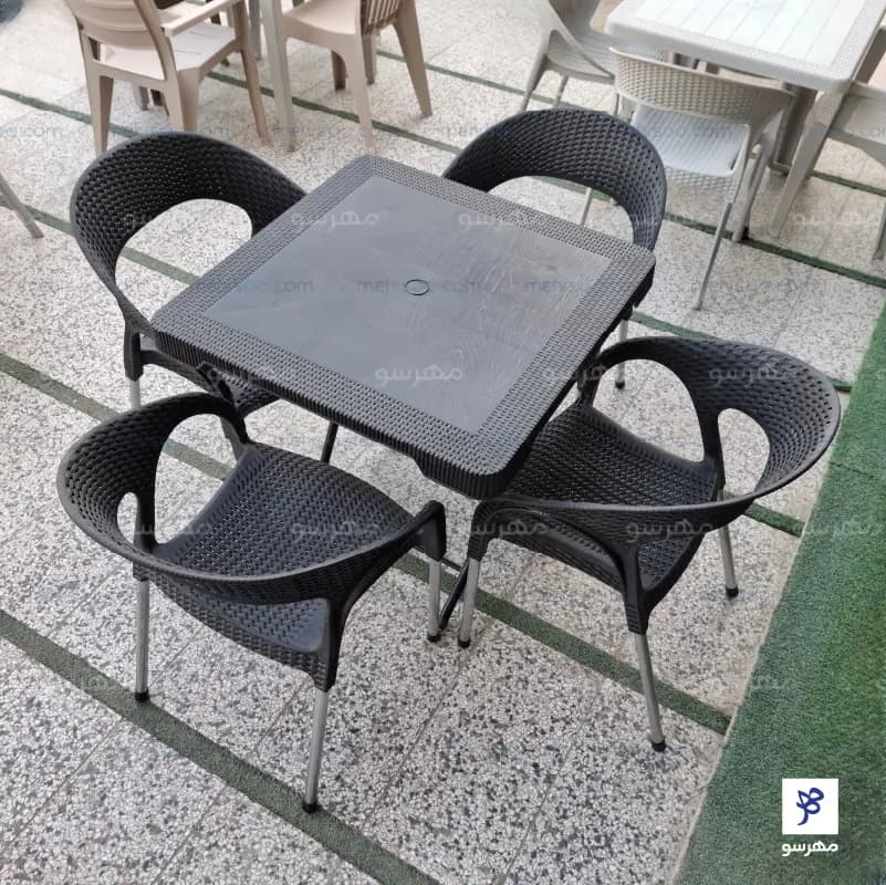 ست غذاخوری طرح حصیربافت با میز تاشو (4 نفره) — تصویر ۱۰