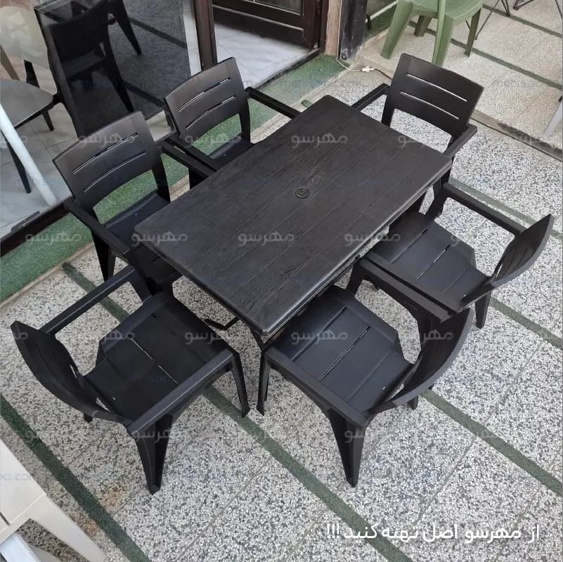 میز و صندلی پلیمری هرکول با میز تاشو (6نفره) — تصویر ۱۰