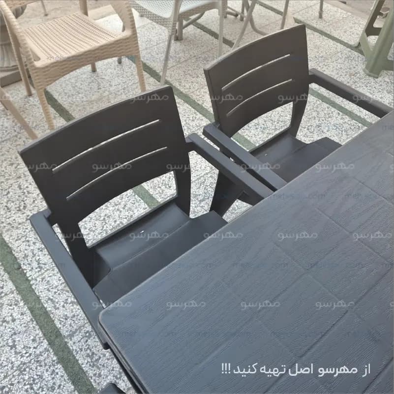میز و صندلی پلیمری هرکول با میز تاشو (6نفره) — تصویر ۴