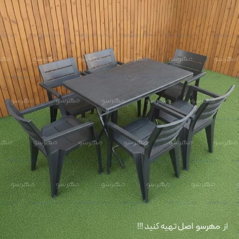 میز و صندلی پلیمری هرکول با میز تاشو (6نفره) — تصویر ۸