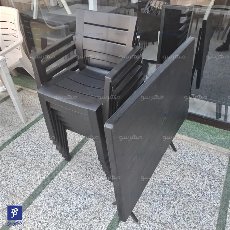 میز و صندلی پلیمری هرکول با میز تاشو (6نفره) — تصویر ۶