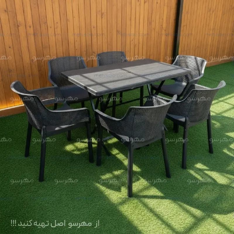 ست پلیمری تالینا با میز تاشو (6 نفره) — تصویر ۳