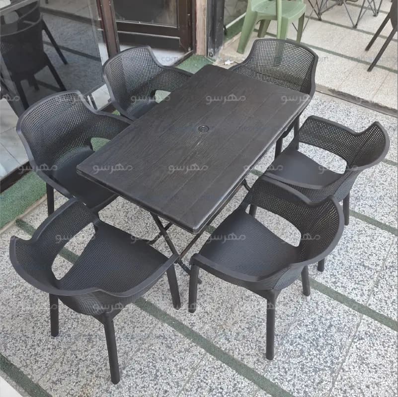 ست پلیمری تالینا با میز تاشو (6 نفره) — تصویر ۴