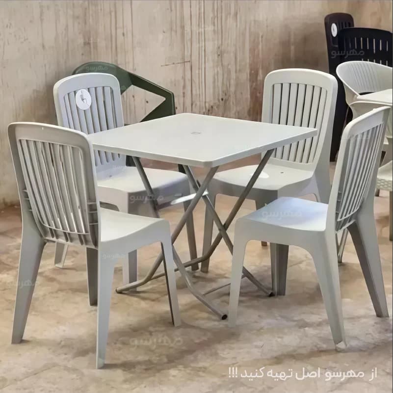 میز صندلی ورونیکا با میز تاشو مربع (4نفره)