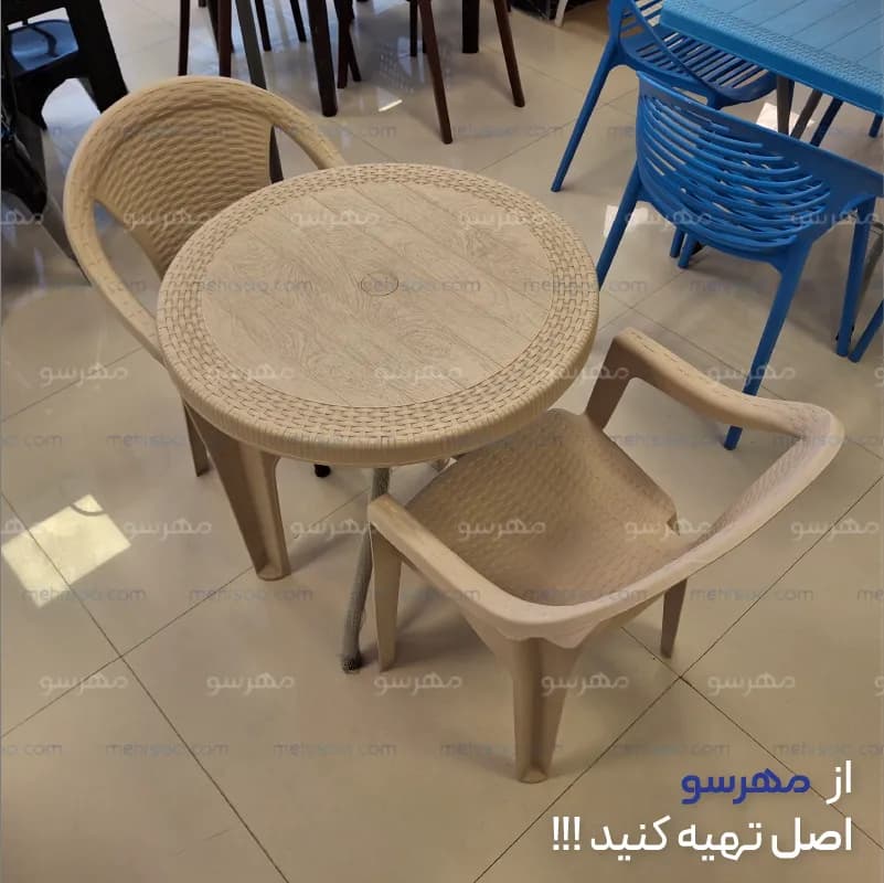 میز و صندلی 2 نفره طرح حصیری — تصویر ۷