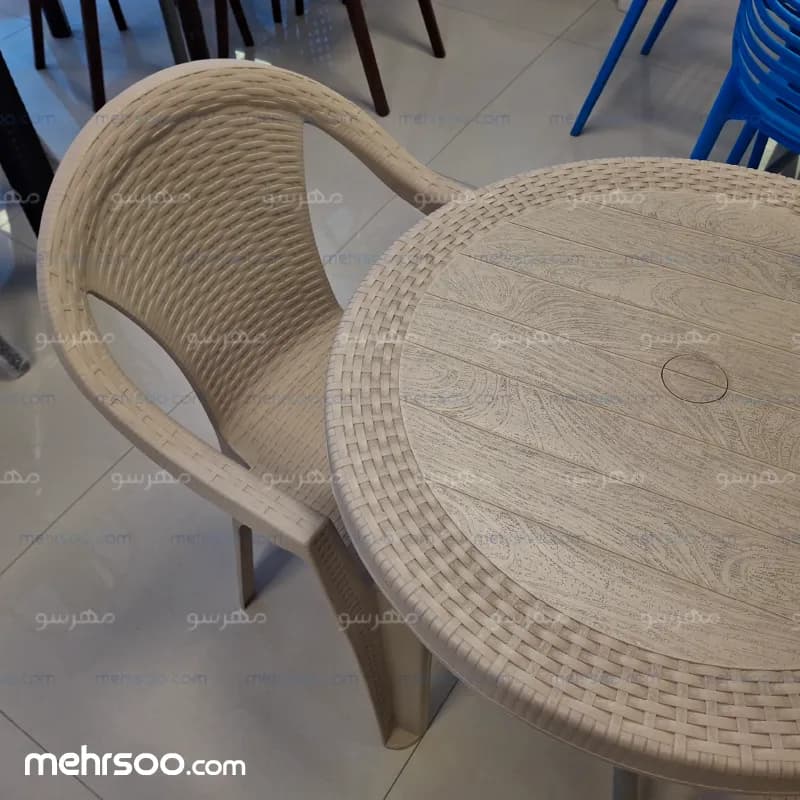 میز و صندلی 2 نفره طرح حصیری — تصویر ۸