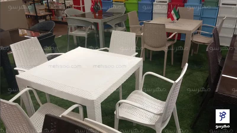 میز و صندلی تمام پلیری حصیری (4 نفره) — تصویر ۸