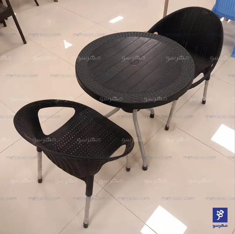 میز و صندلی 2 نفره پلیمری دبش — تصویر ۳