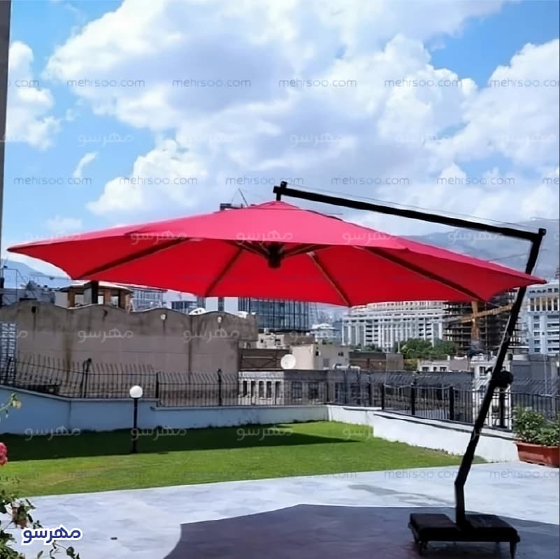 چتر و سایه بان ستاره ای پایه کنار (led دار) — تصویر ۲