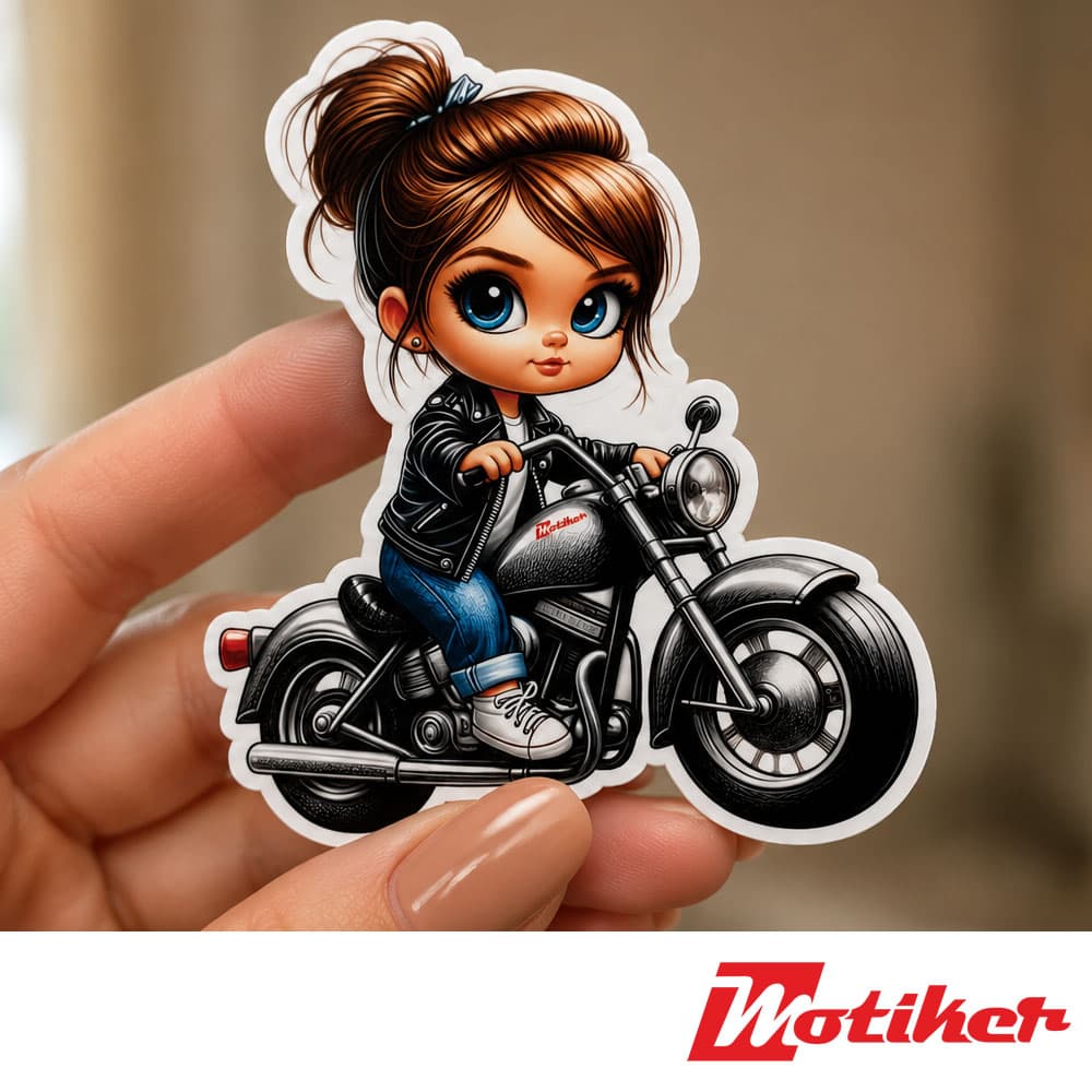 استیکر دختر موتورسوار Road Princess