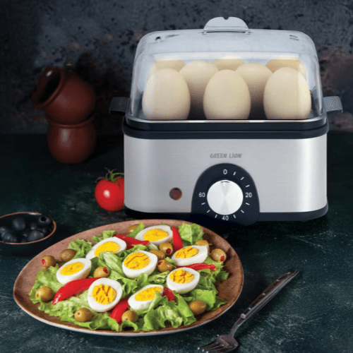 تخم‌مرغ‌پز و بخارپز سبزیجات Green Lion 3-Tier Egg Cooker & Steamer با ظرفیت ۱۶ عدد تخم‌مرغ – طوسی — تصویر ۴