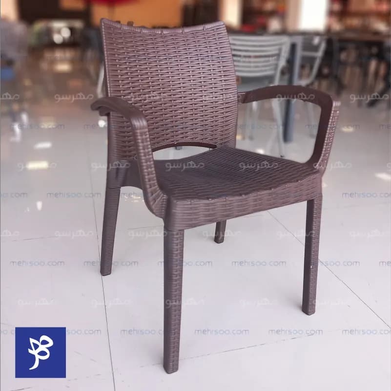 صندلی طرح حصیری بامبو (دسته دار) — تصویر ۹