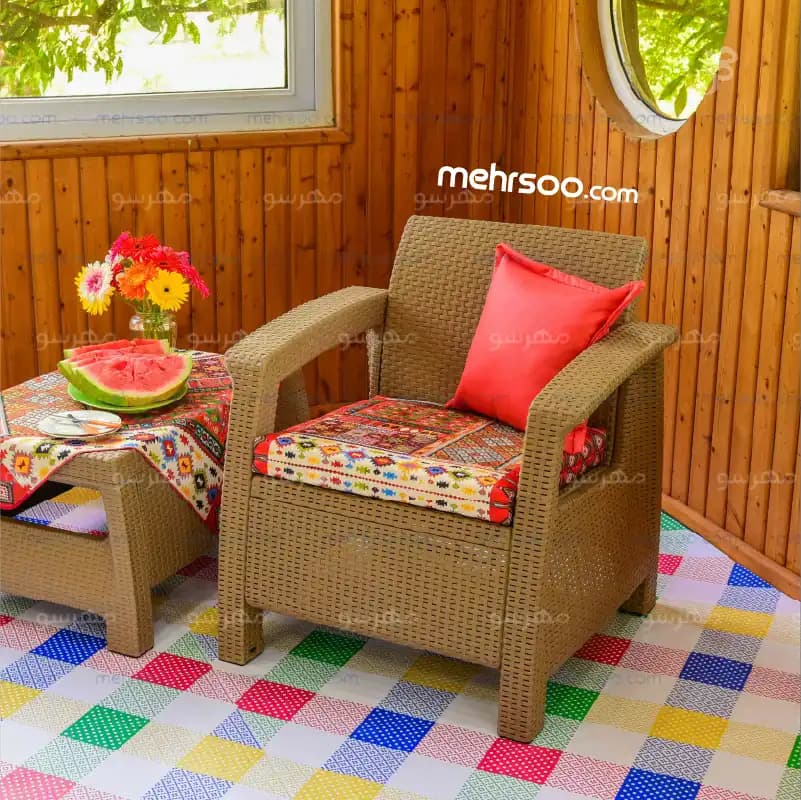 مبل حصیری تک نفره (پلاستیکی) — تصویر ۳