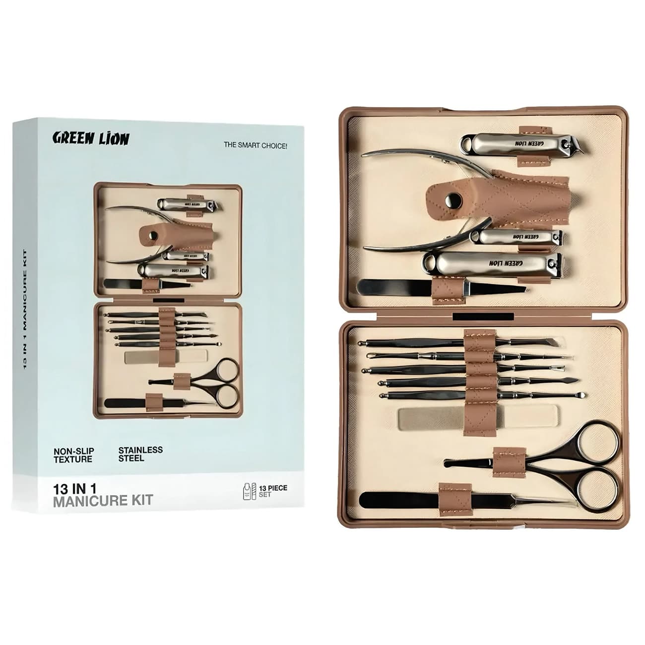 ست 13 عددی مانیکور گرین لاین Green Lion Manicure kit GN13PCMNCR