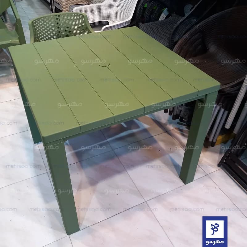 میز پلاستیکی 4 نفره طرح چوب — تصویر ۷