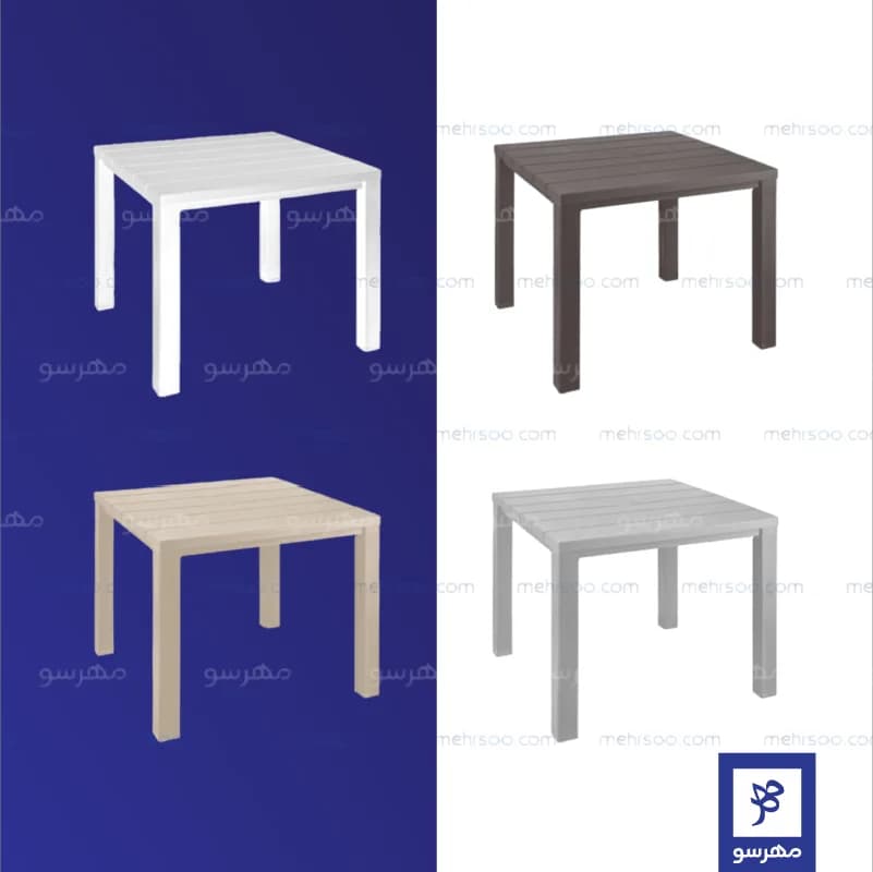 میز پلاستیکی 4 نفره طرح چوب — تصویر ۴