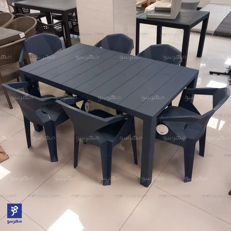 میز پلاستیکی 6 نفره طرح چوب — تصویر ۱۲