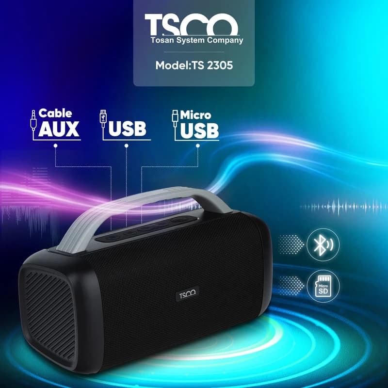 اسپیکر بلوتوثی قابل حمل تسکو مدل TSCO TS 2305 — تصویر ۳