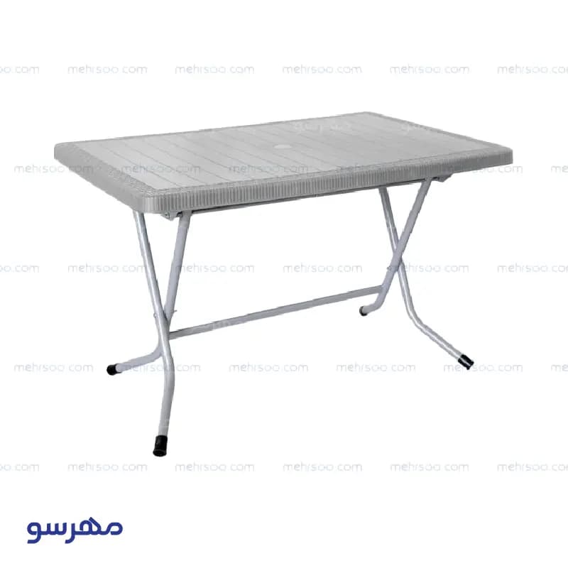 میز پلاستیکی تاشو مستطیل طرح حصیری (اصل) — تصویر ۳