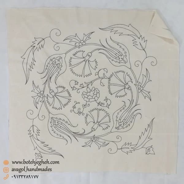 طرح بخارادوزی گل میخک ـ رومیزی — تصویر ۳