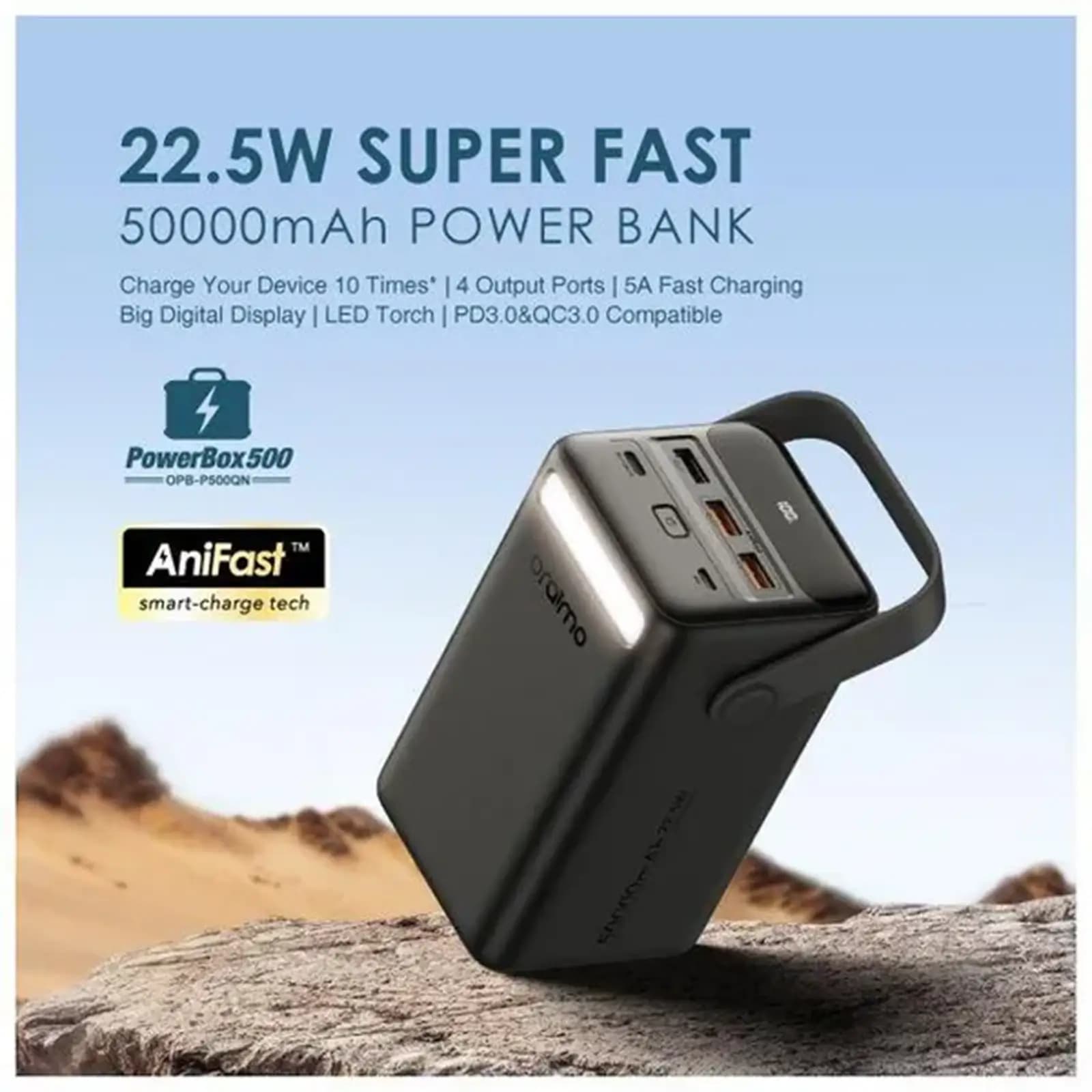 پاور بانک اورایمو مدل PowerBox 500 با ظرفیت 50000mAh و توان 22.5W — تصویر ۱۱