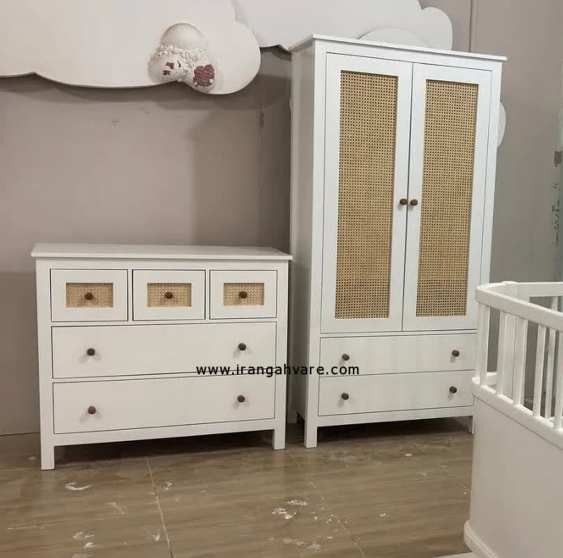 دراور ۵ کشو با ۳ کشو حصیری در بالا و ۲ کشو ساده در پایین — تصویر ۲
