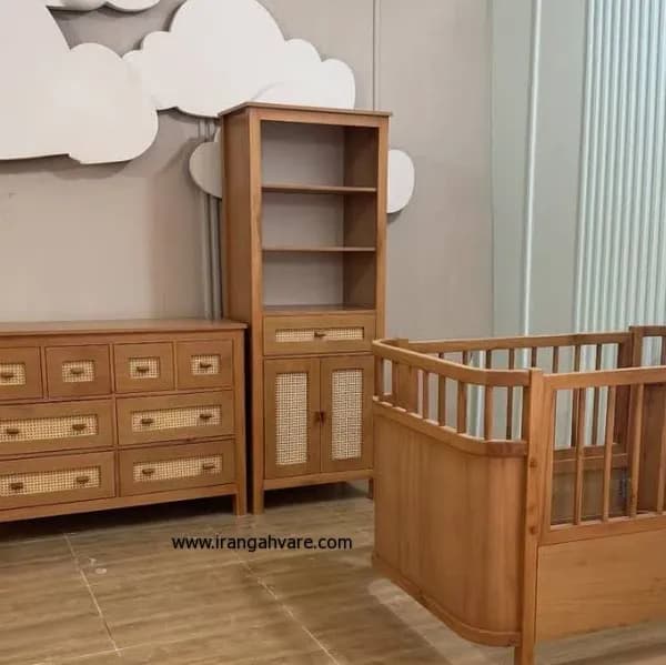 ویترین 3 طبقه 2 کشو حصیری مونیکا — تصویر ۸