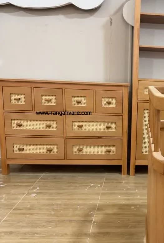 دراور 8 کشو چوبی حصیری — تصویر ۵