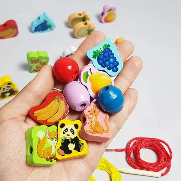 نخ و مهره چوبی 26 عددی — تصویر ۱۲