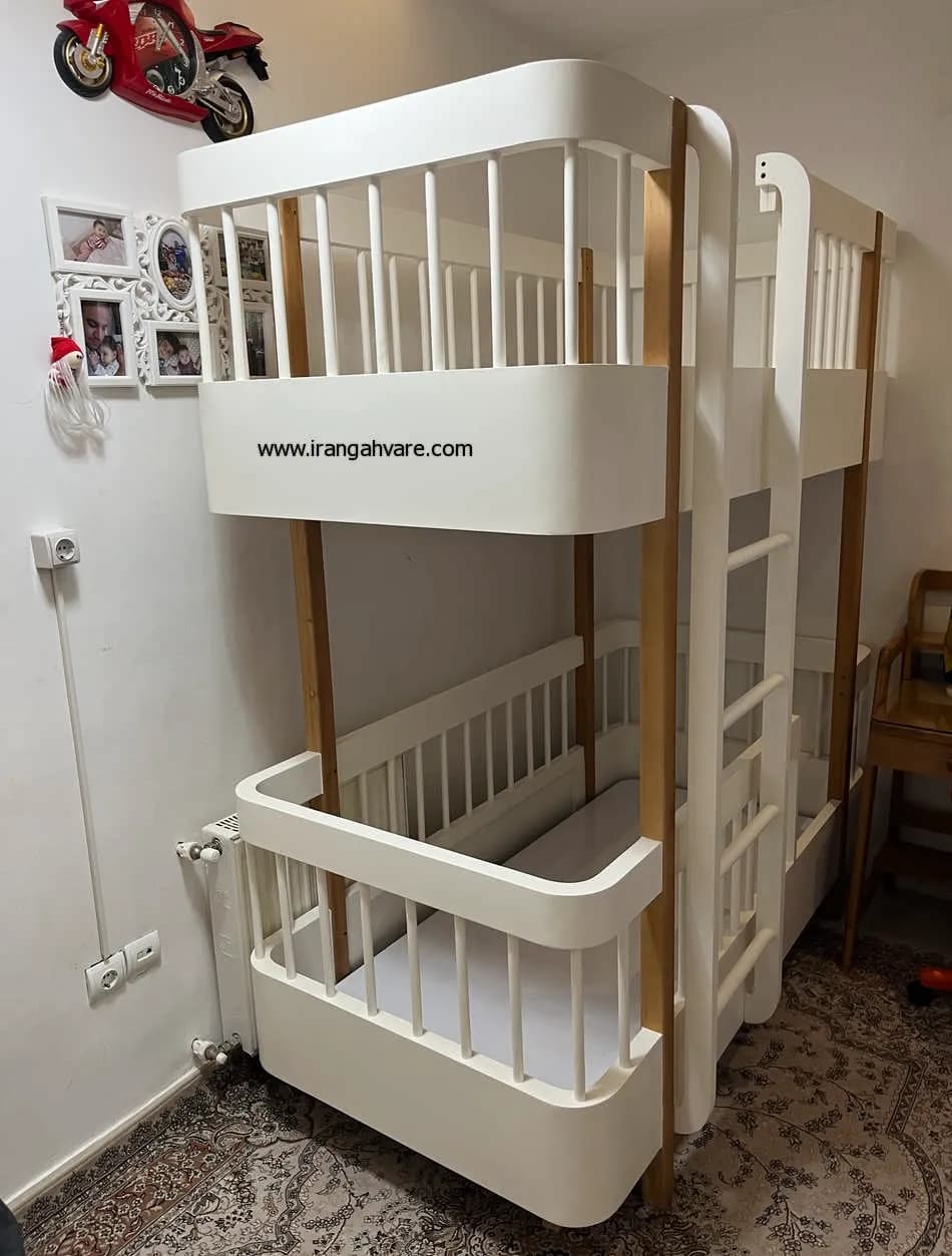 تخت دو طبقه چوبی مدرن — تصویر ۴