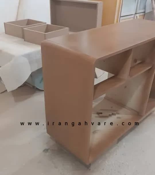 ست دو تيكه تخت مونته سورى منحنى و دراور چوب و حصير — تصویر ۵