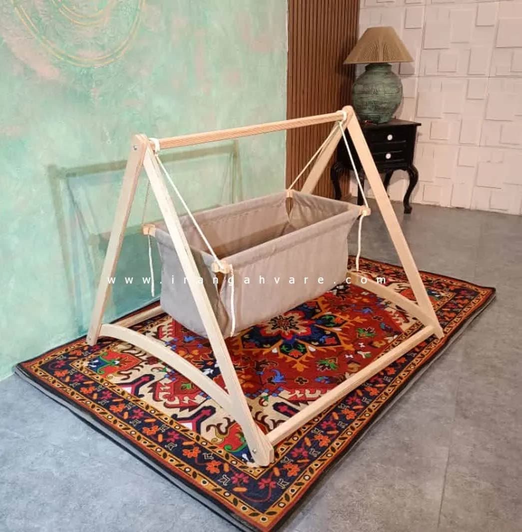 گهواره ننو کودک چوبی مدل سنتی — تصویر ۱۰