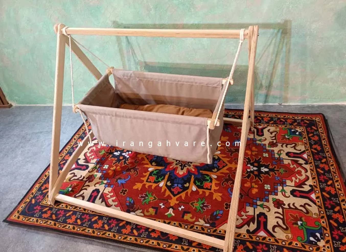گهواره ننو کودک چوبی مدل سنتی — تصویر ۵