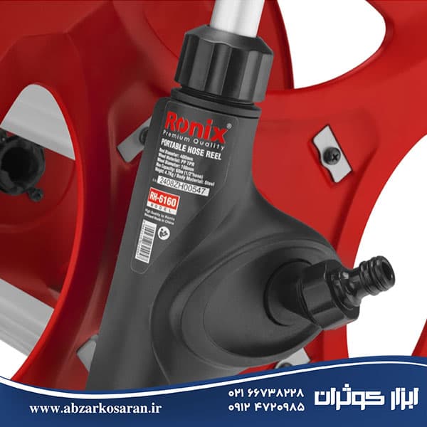 شلنگ جمعکن دستی چرخدار فلزی 60 متری رونیکس Ronix مدل RH-6160 — تصویر ۱۲