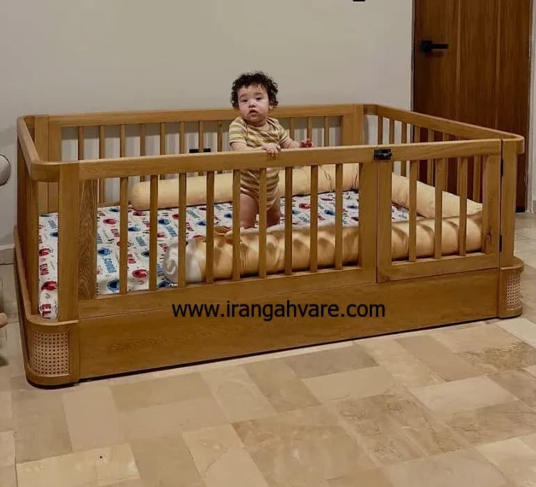 تخت مونته سورى منحنى چوب و حصير — تصویر ۱۰