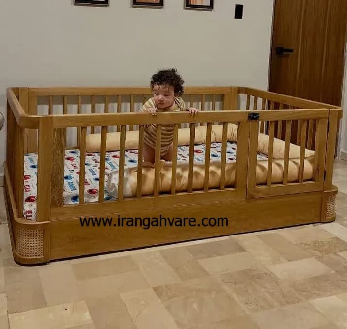 تخت مونته سورى منحنى چوب و حصير — تصویر ۸