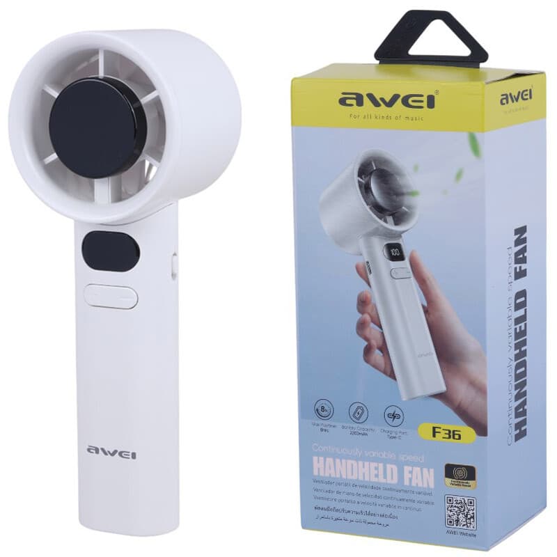 پنکه دستی شارژی Awei F36 Handheld Fan — تصویر ۲
