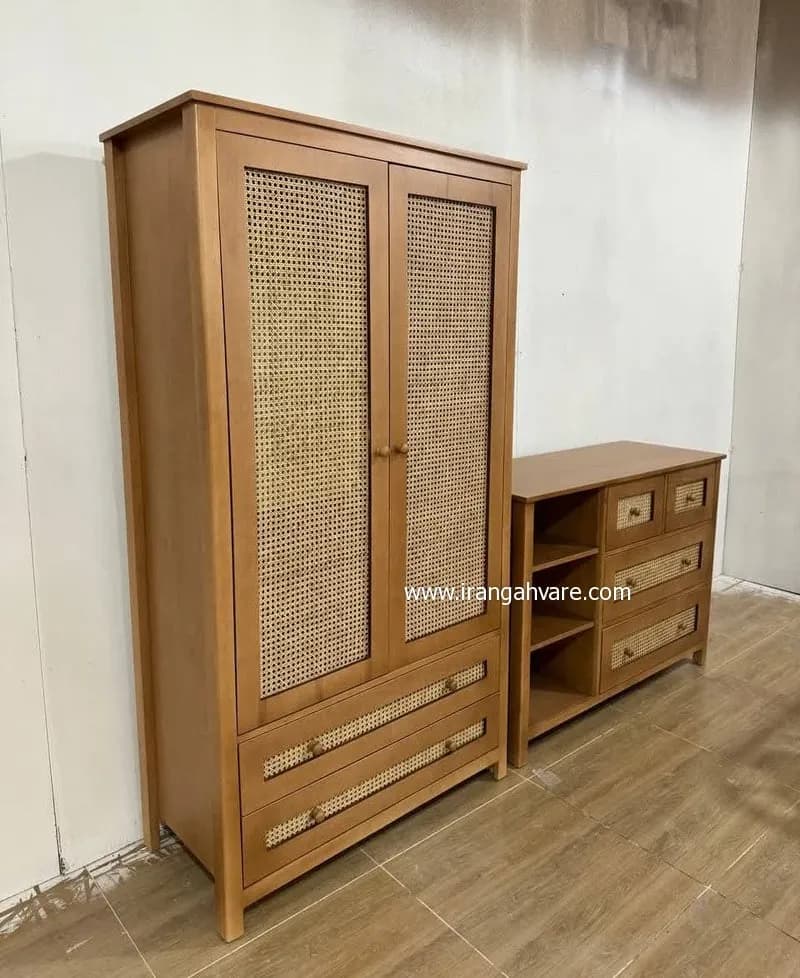 سرويس ٣ تيكه چوبى حصيرى كد N — تصویر ۳