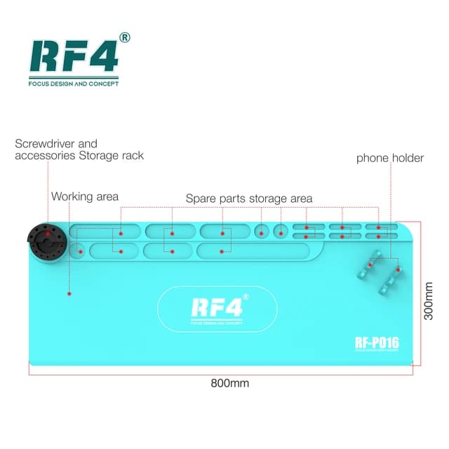 پد سیلیکونی نسوز دارای هولدر ابزار RF4 RF-P016 — تصویر ۲