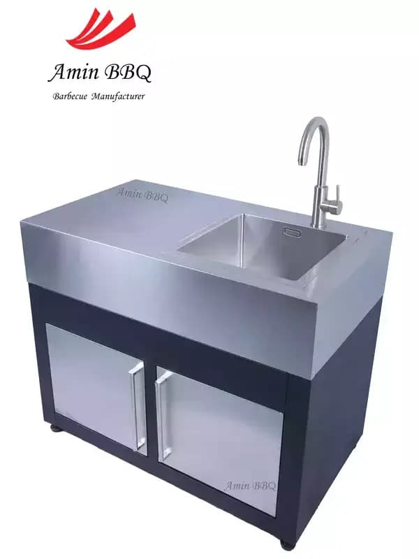 سینک و میز کار استیل و مشکی مدل – AMINBBQ_SRC_103 — تصویر ۲