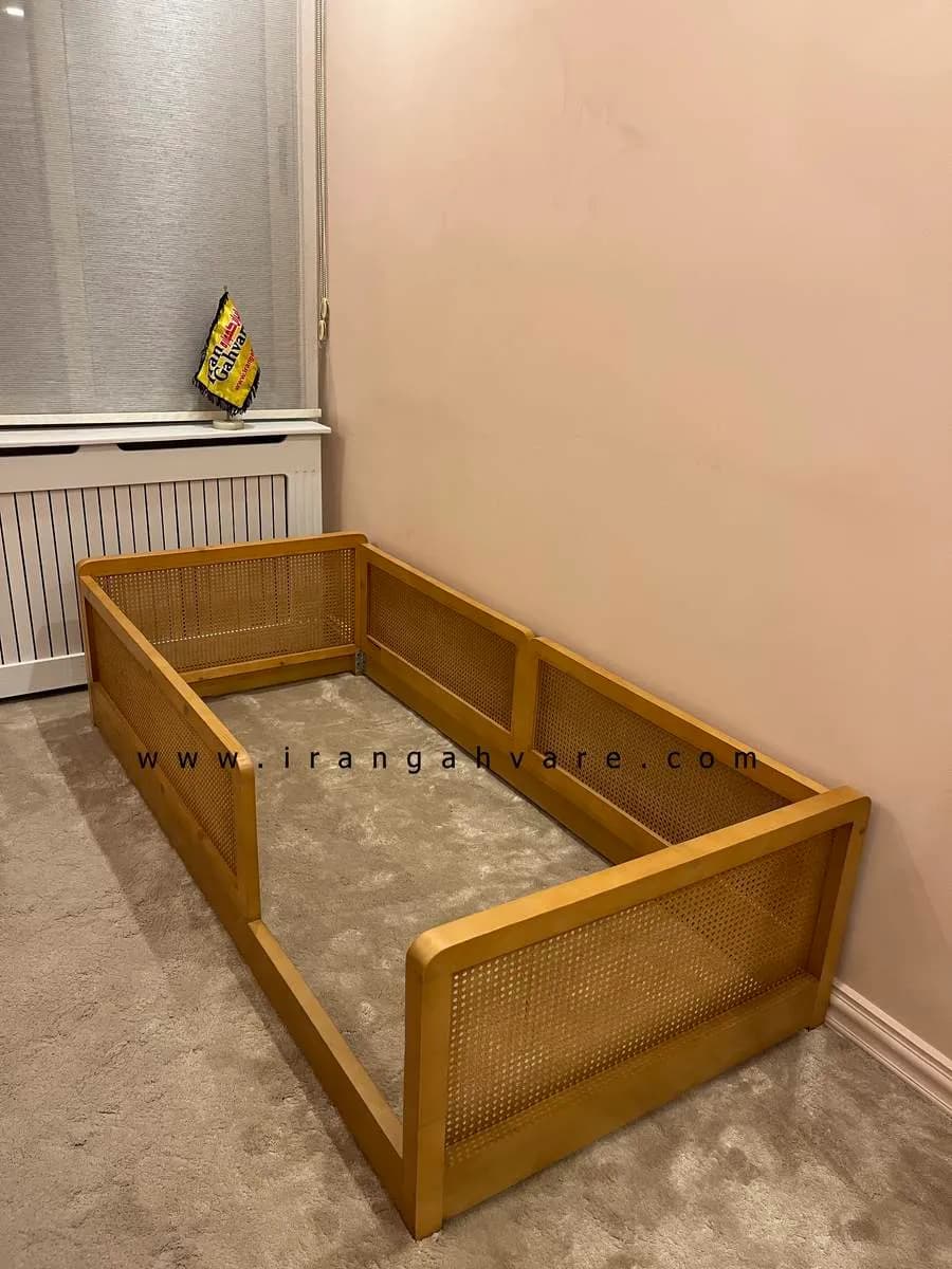 تخت مونته سوری چوب و حصیر — تصویر ۲