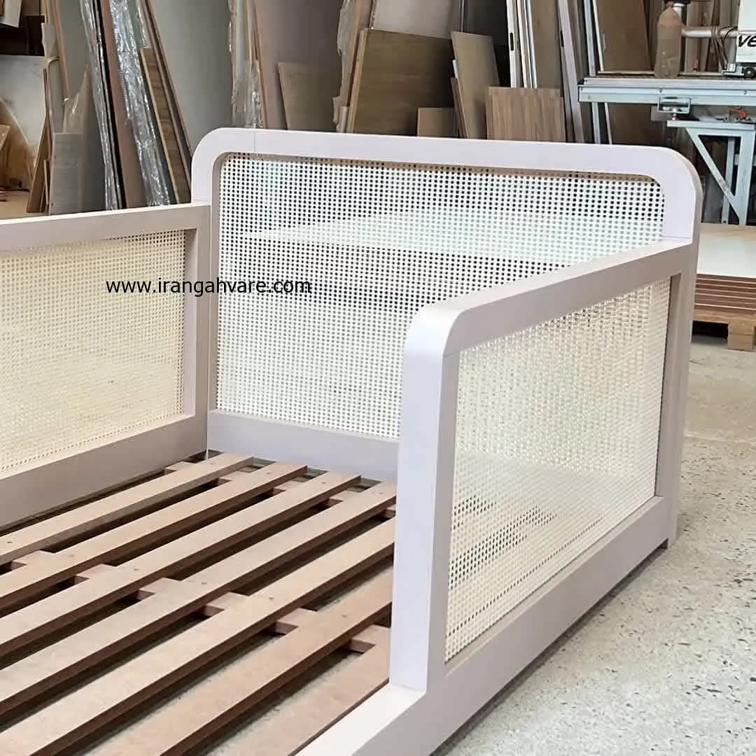 تخت مونته سوری چوب و حصیر — تصویر ۷
