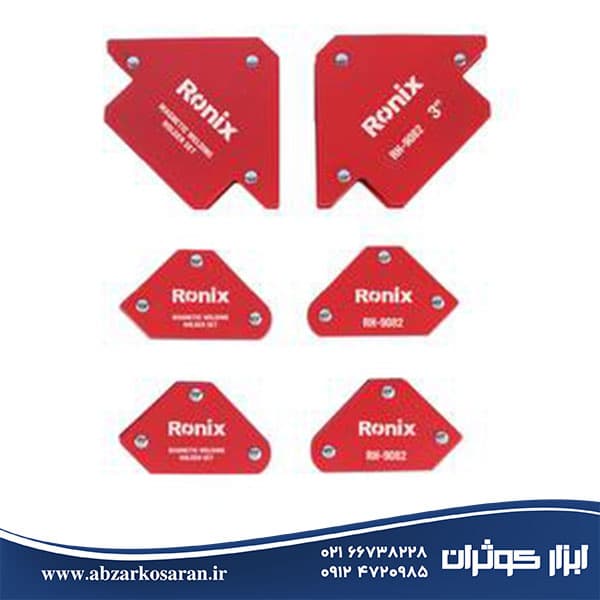 ست گونیا مغناطیسی جوشکاری 6 عددی رونیکس Ronix مدل RH-9082 — تصویر ۲