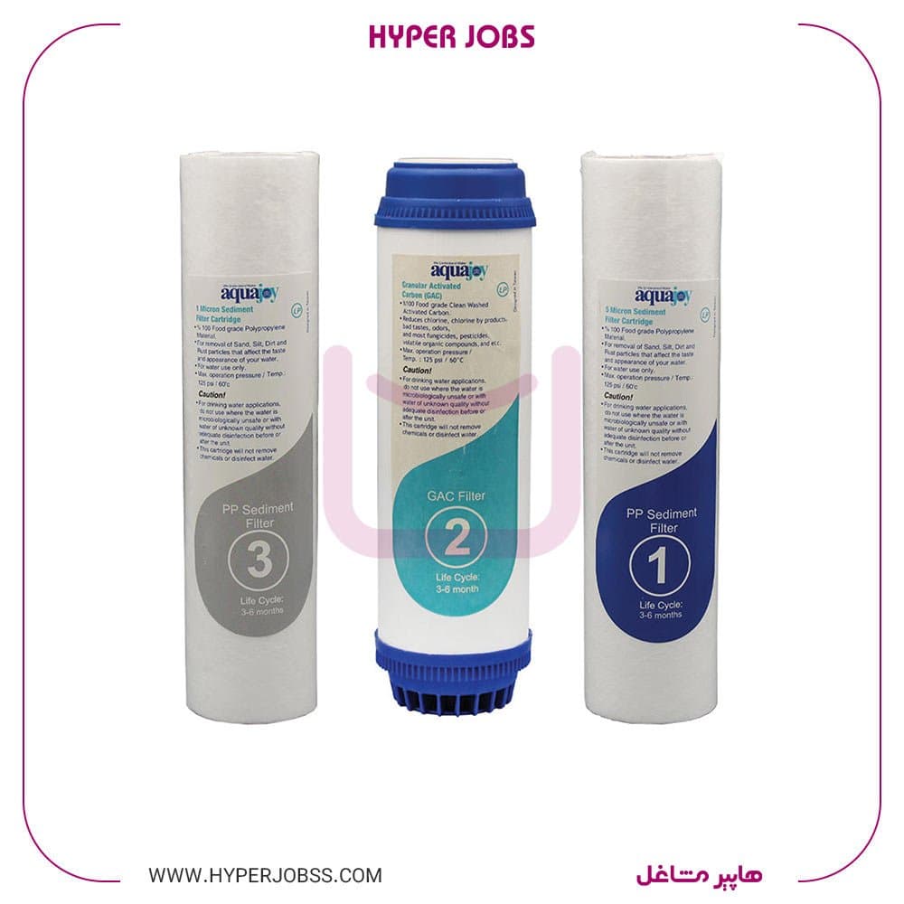 مجموعه فیلتر تصفیه آب آکواجوی مدل LP سه عددی — تصویر ۲