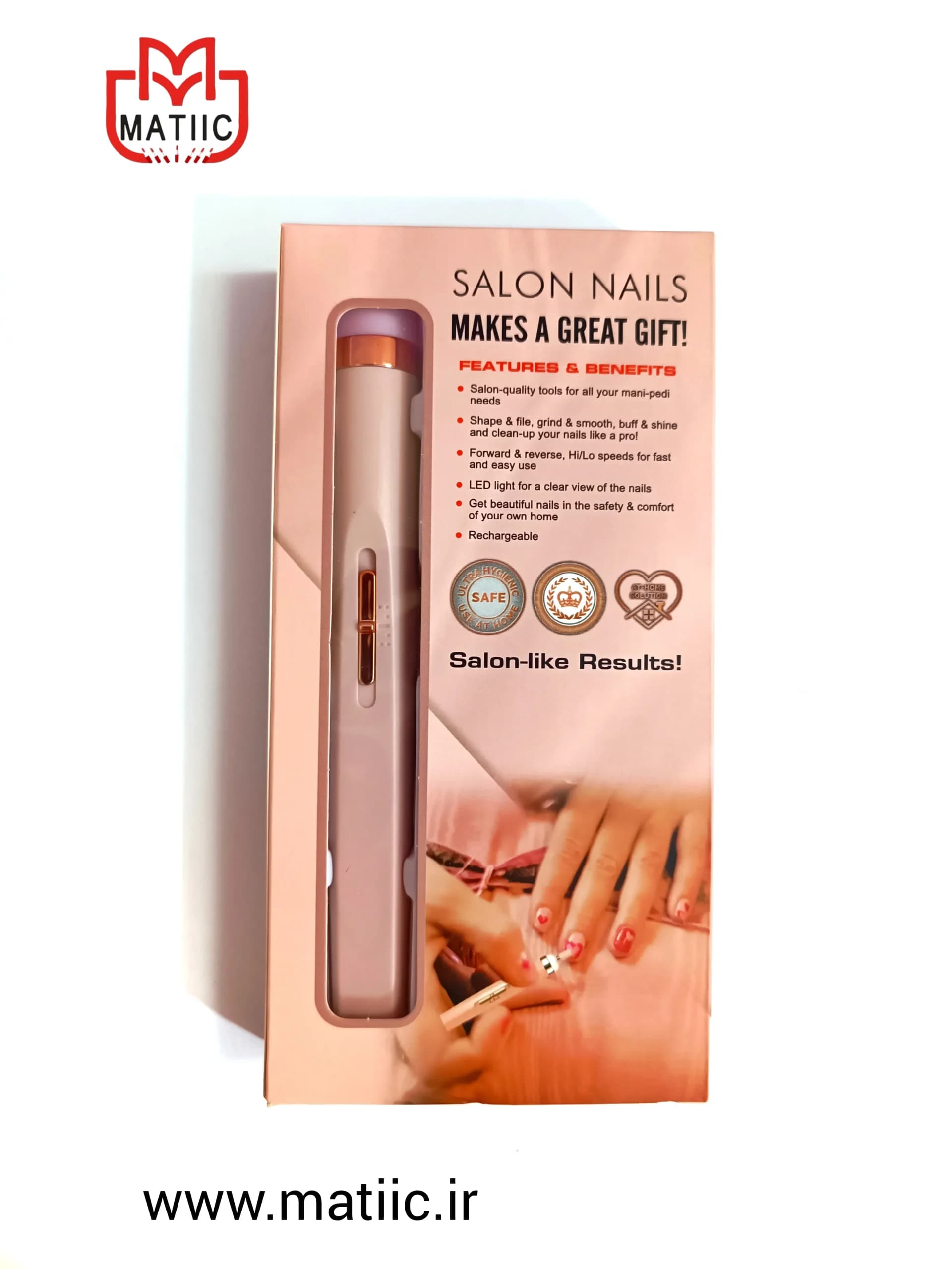 سوهان شارژی و برقی ناخن خانگی SALON NAILS — تصویر ۴