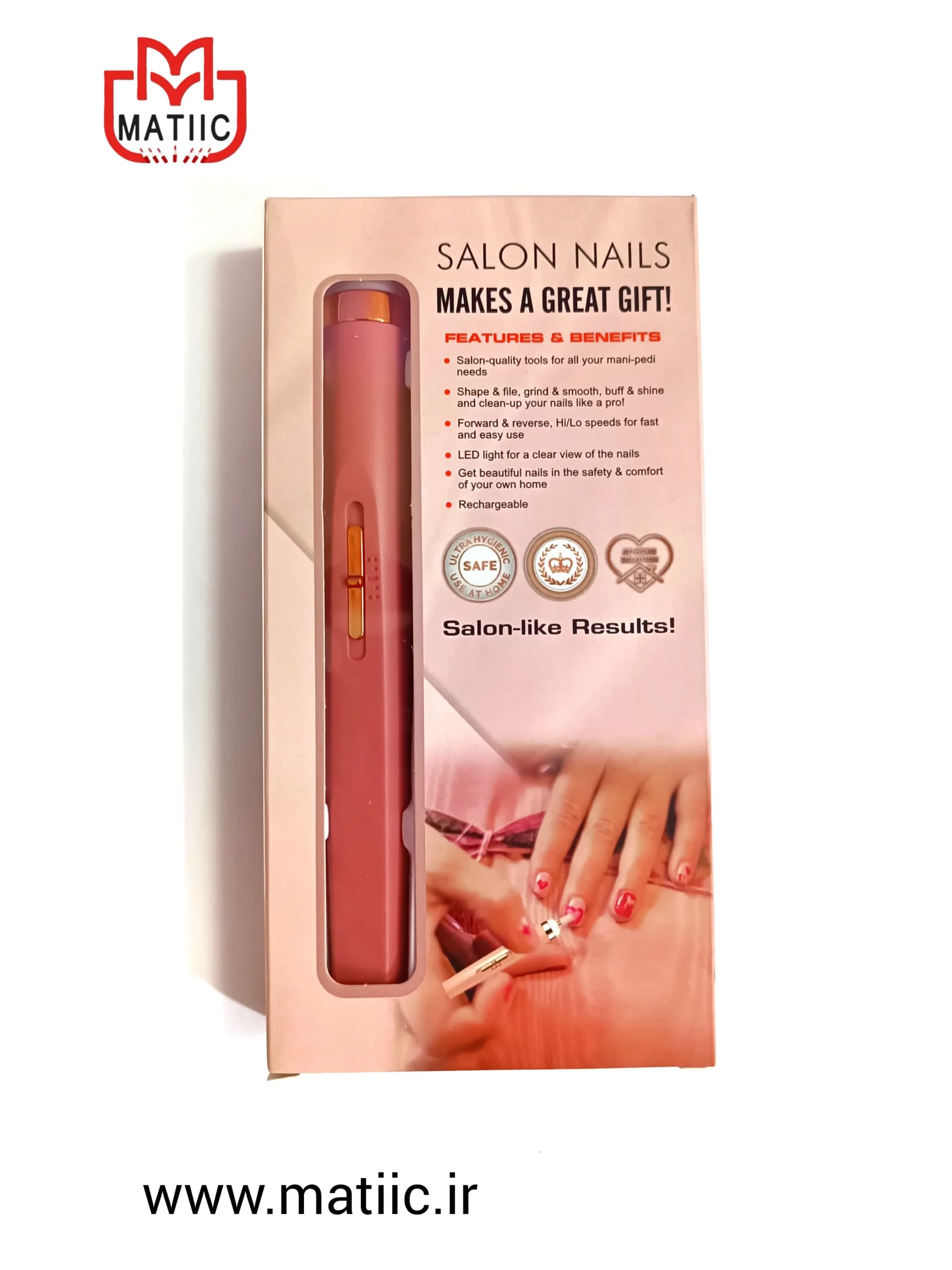 سوهان شارژی و برقی ناخن خانگی SALON NAILS — تصویر ۳