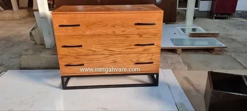 دراور چوبی سه کشو با روکش بلوط — تصویر ۴