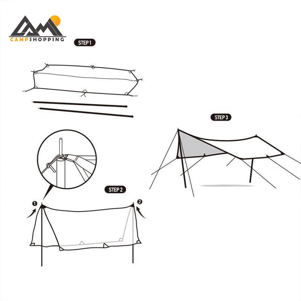 سایبان نیچرهایک مدل HEXAGONAL CANOPY کد NH20TM005 — تصویر ۸