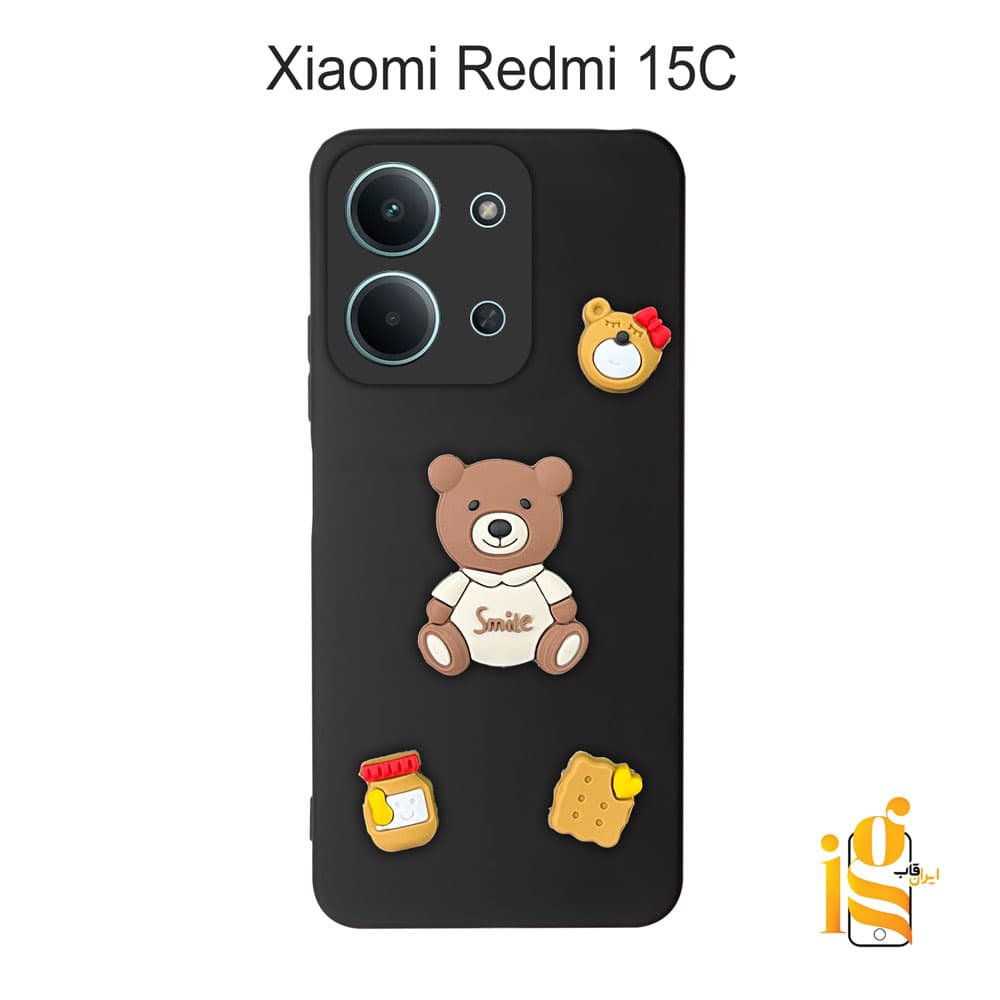 قاب دخترانه خرس پاستیلی برای گوشی شیائومی Redmi 15C